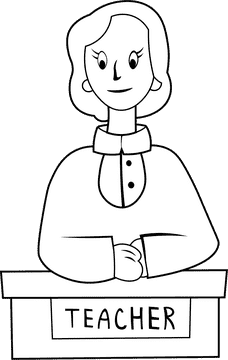 Teacher Tribune black and white clipart