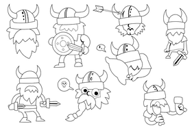 Viking black and white vector
