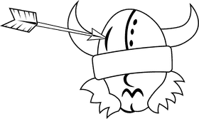 Viking Arrow black and white clipart
