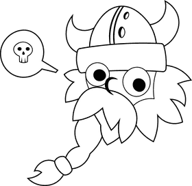 Viking Crazy black and white clipart