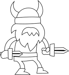 Viking Daggers black and white clipart