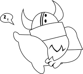 Viking Sleep black and white clipart