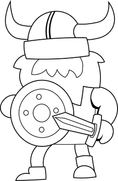 Viking Sword Shield black and white clipart