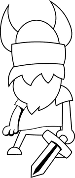 Viking Sword black and white clipart