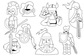 Warrior black and white vector