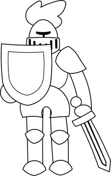 Warrior Knight Armour black and white clipart