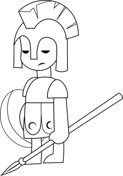 Warrior Spartan black and white clipart