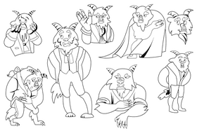 Beast black and white vector