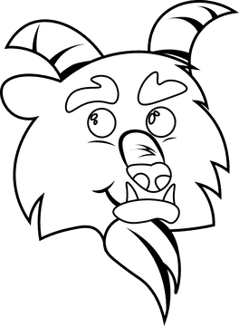 Beast Head black and white clipart