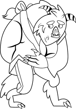 Beast black and white clipart