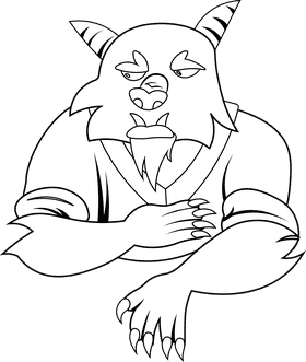 Beast black and white clipart