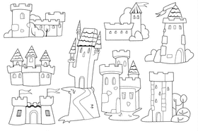 Castle black and white vector
