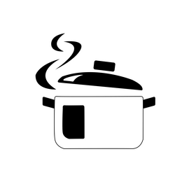 Cooking pot drawing black and white clipart