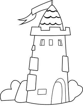 Castle Tower black and white clipart