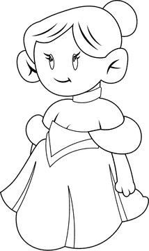 Cinderella black and white clipart