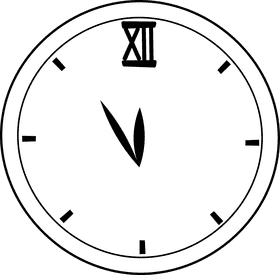 Clock black and white clipart