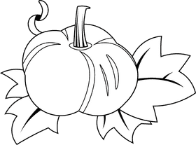 Pumpkin black and white clipart