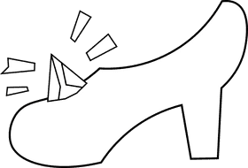 Cinderella Shoe black and white clipart
