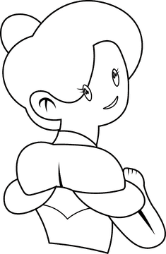 Cinderella black and white clipart