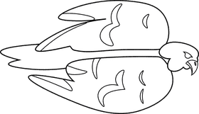 Falcon Flying black and white clipart