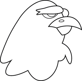 Falcon Head black and white clipart