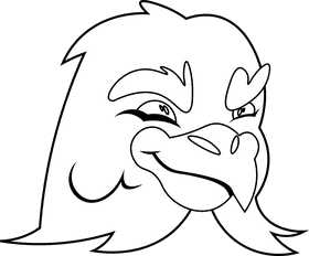 Falcon Head black and white clipart