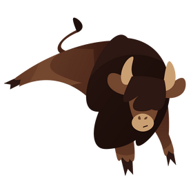 Bison fighting clipart
