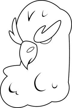 Falcon Head black and white clipart