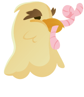 Falcon with worm clipart