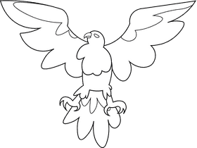 Falcon Wings black and white clipart