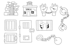Jail black and white vector