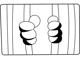 Jail Bars black and white clipart