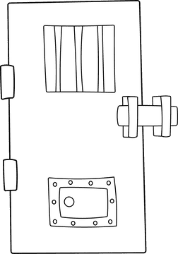 Jail Door black and white clipart