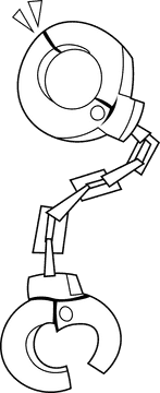 Jail Handcuffs black and white clipart