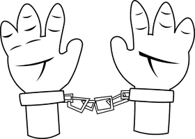 Jail Hands black and white clipart