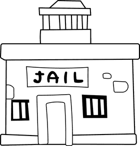 Jail Post black and white clipart