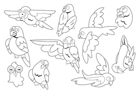 Macaw black and white vector