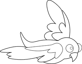 Macaw parrot black and white clipart