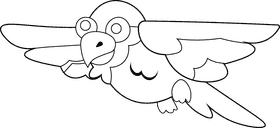 Macaw parrot black and white clipart