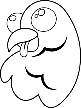 Macaw Head black and white clipart