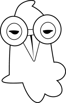 Macaw Head Glass black and white clipart