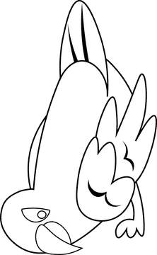 Macaw black and white clipart