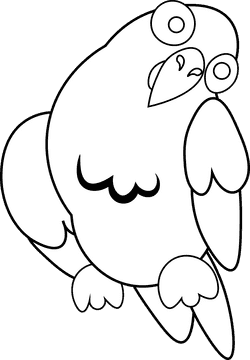 Macaw black and white clipart