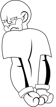 Prisoner Back black and white clipart