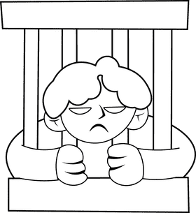 Prisoner Bars black and white clipart