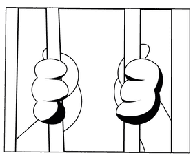 Prisoner Bars black and white clipart