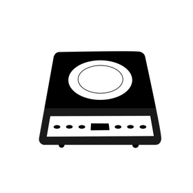 Stove black and white clipart