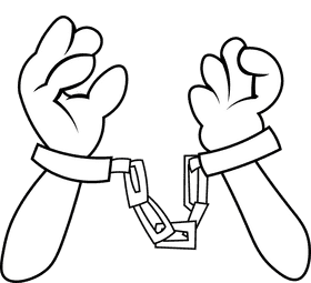 Prisoner Hands black and white clipart