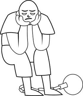 Prisoner black and white clipart
