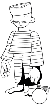 Prisoner black and white clipart